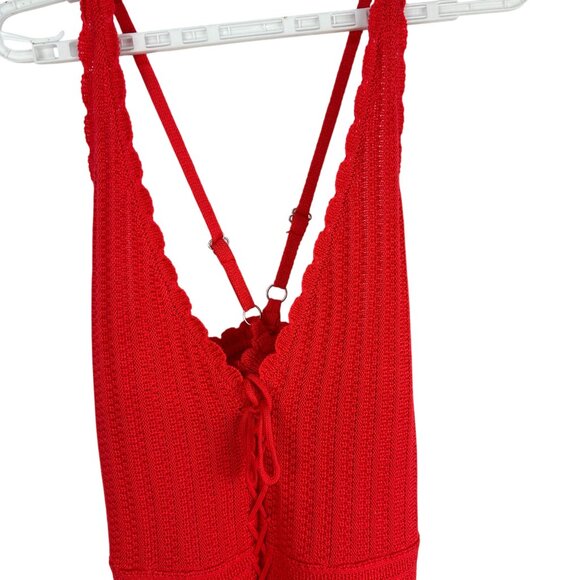 Madden NYC Womens Lace-Up Crochet Dress Size XXL Red - Picture 2 of 8